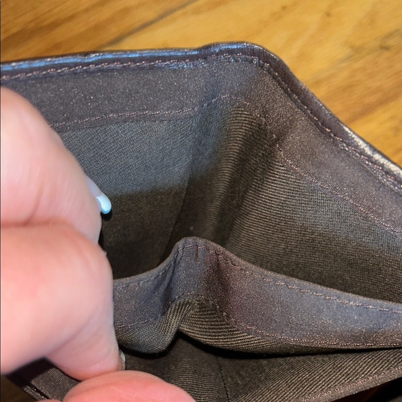 Fossil Brown Leather Trifold Wallet with Contrast Stitching - Picture 3 of 5